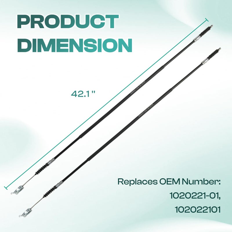 Drive-up Club Car DS Brake Cable Kit Stainless Steel Core 2000 & UP 102022101 Driver & Passenger Side Cables - Image 4